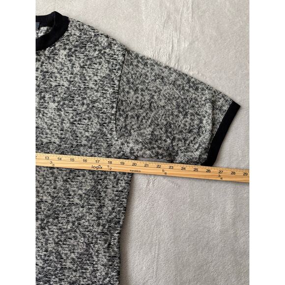 Vintage Fiji Made in Italy Short Sleeve Sweater T-Shirt Men’s Large Gray Black - Picture 5 of 7